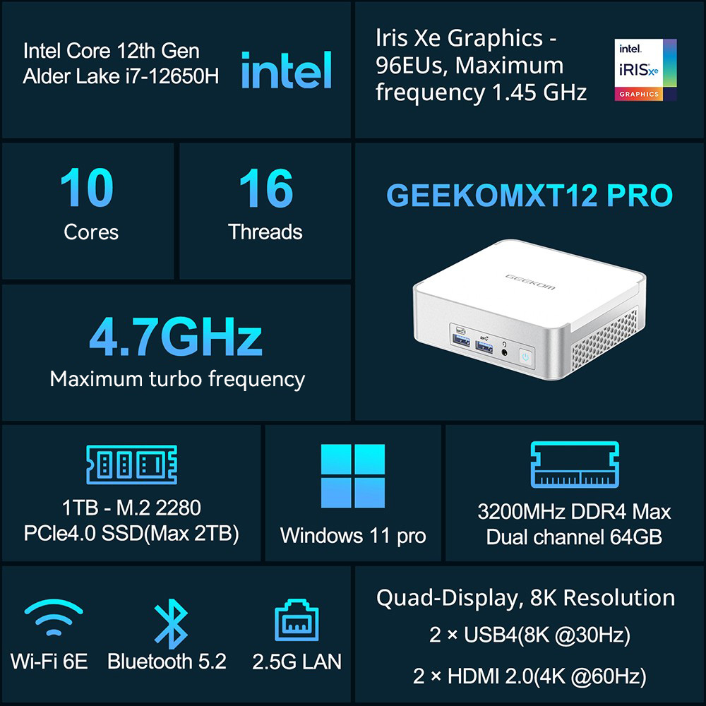 GEEKOM XT12Pro i7- 12650 32+1T Mini PC 7